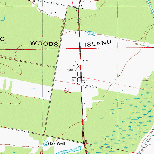Topographic Map of Seventh Ward Volunteer Fire Department, LA