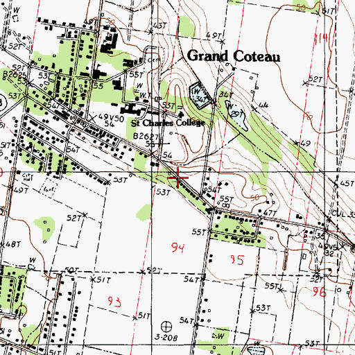 Topographic Map of Grand Coteau Volunteer Fire Department, LA