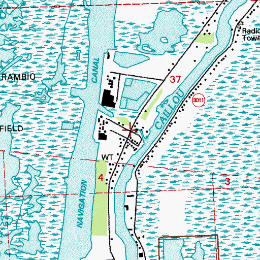 Topographic Map of Grand Caillou Volunteer Fire Department, LA
