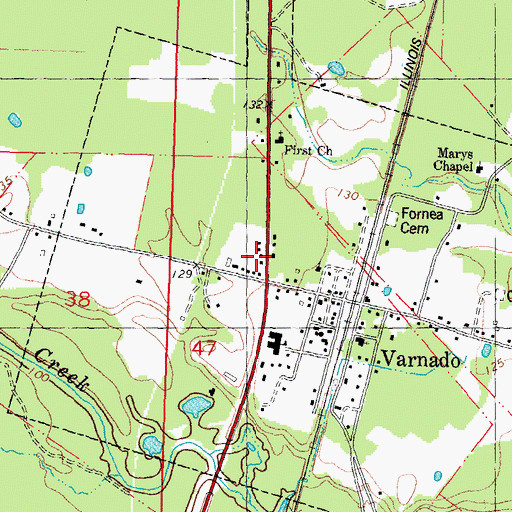 Topographic Map of Washington Parish Fire Protection District 6, LA