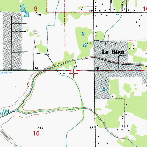 Topographic Map of Lebleu Settlement Volunteer Fire Department, LA