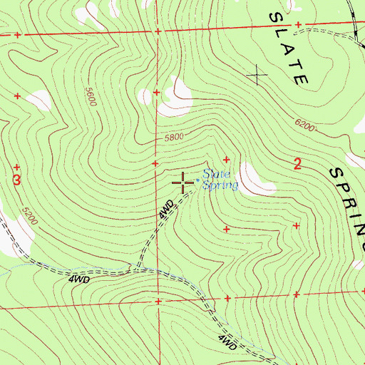 Topographic Map of Slate Spring, CA