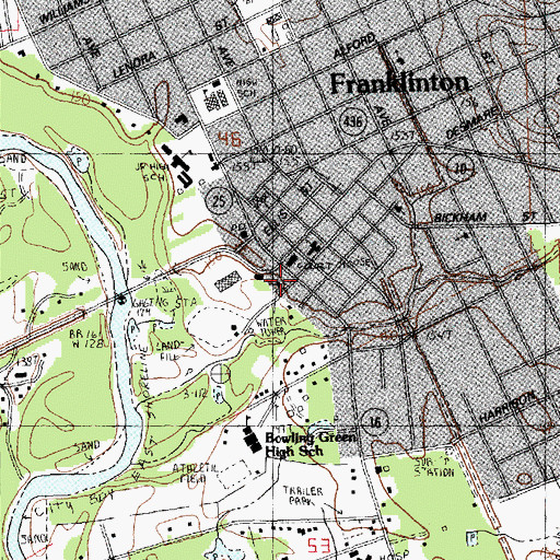 Topographic Map of Franklinton Volunteer Fire Department, LA