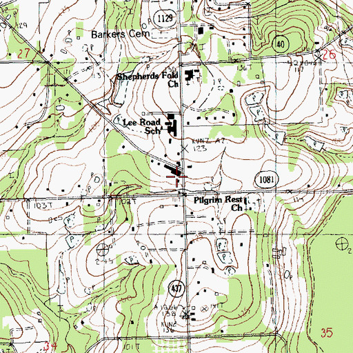 Topographic Map of Saint Tammany Parish Fire District 6 Station 1, LA