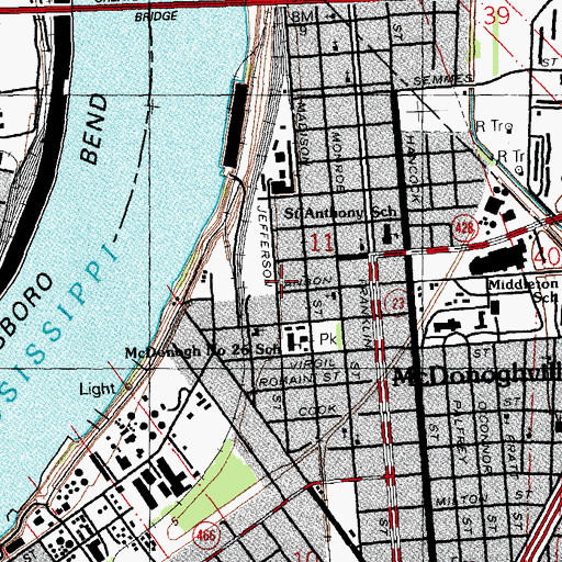 Topographic Map of Gould Fire Company Number 2, LA