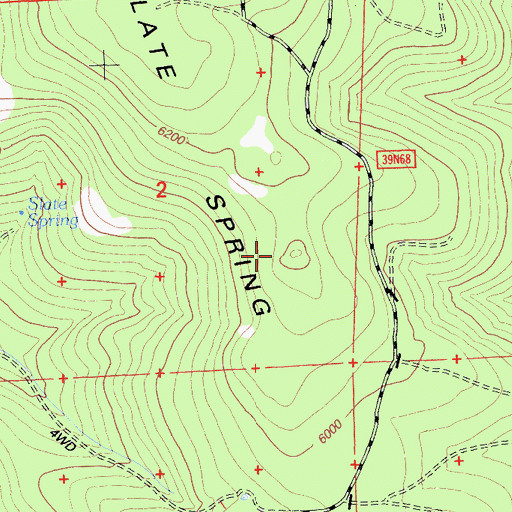 Topographic Map of Slate Spring Ridge, CA