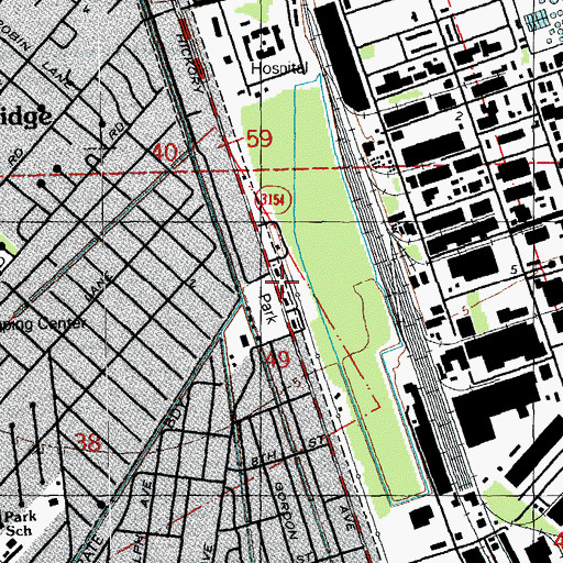 Topographic Map of Harahan Fire Department, LA