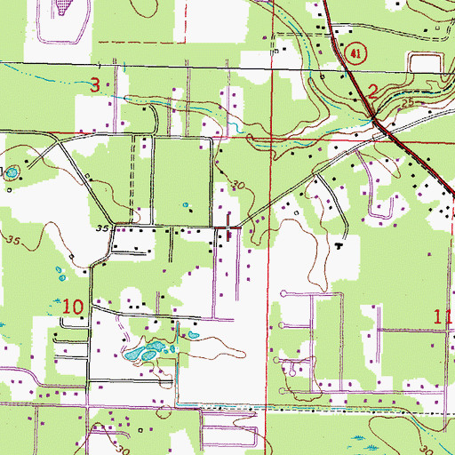 Topographic Map of Saint Tammany Parish Fire District 11 Station 111, LA