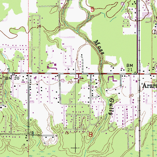 Topographic Map of Calcasieu Parish Ward 1 Fire Protection District 1, LA
