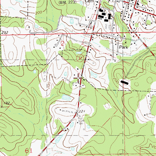 Topographic Map of Greensburg Volunteer Fire Department, LA