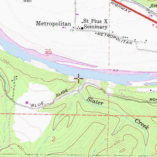 Topographic Map of Slater Creek, CA