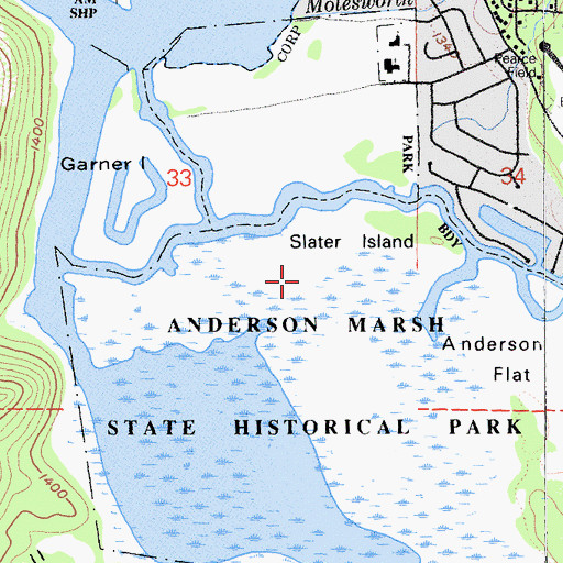 Topographic Map of Slater Island, CA