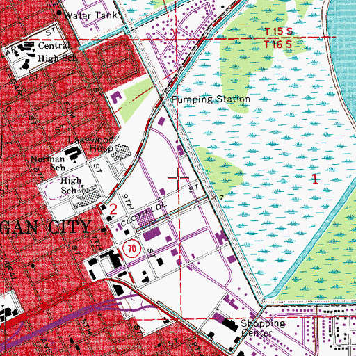 Topographic Map of Amelia Volunteer Fire Department (historical), LA