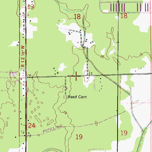 Topographic Map of Calcasieu Parish Ward 7 Fire Protection District, LA