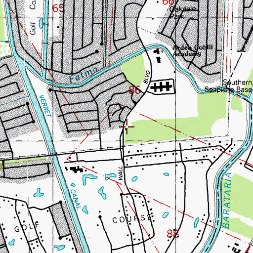 Topographic Map of Terrytown 5th District Fire Department Station 54, LA