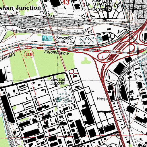 Topographic Map of Eastbank Consolidated Fire Department Headquarters, LA