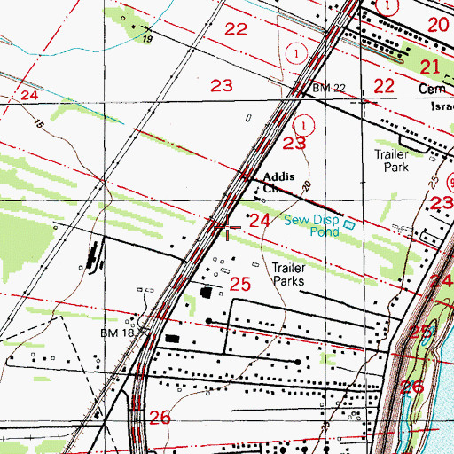 Topographic Map of Addis Volunteer Fire Department Station 3 Main Station, LA