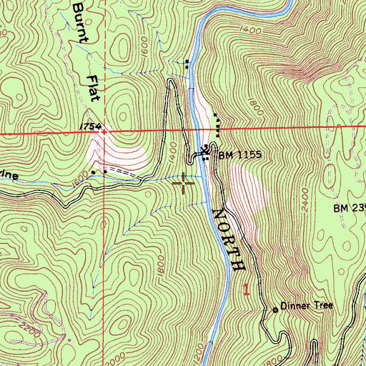 Topographic Map of Slaughter Ravine, CA
