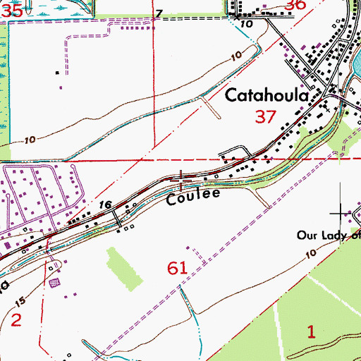 Topographic Map of Catahoula Lake Fire Department, LA