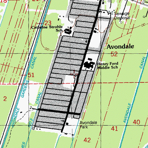 Topographic Map of Avondale Volunteer Fire Department, LA