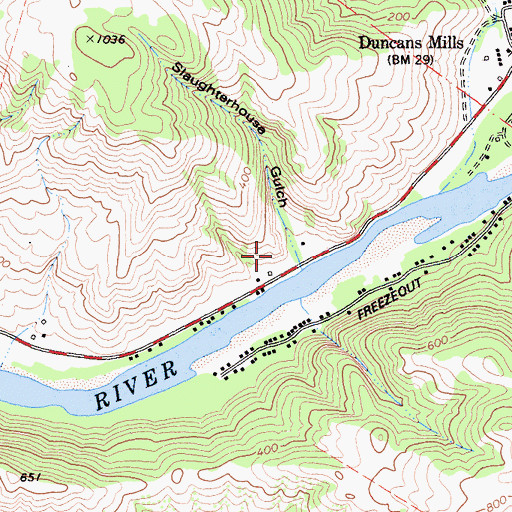 Topographic Map of Slaughterhouse Gulch, CA