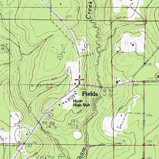 Topographic Map of Fields Volunteer Fire Department District 1, LA
