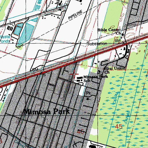 Topographic Map of Luling Volunteer Fire Department, LA