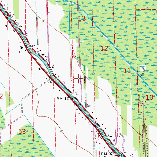 Topographic Map of Bayou Black Volunteer Fire Department, LA