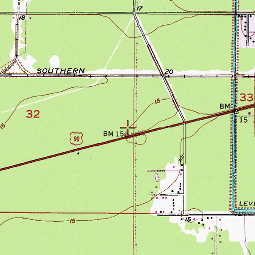 Topographic Map of Houston River Volunteer Fire Department, LA