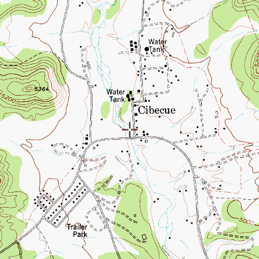 Topographic Map of Bureau of Indian Affairs Ranger Station, AZ