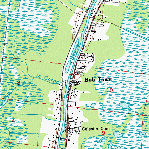 Topographic Map of Grand Caillou Volunteer Fire Department, LA