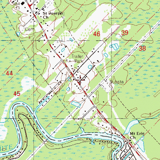 Topographic Map of French Settlement Volunteer Fire Department Fire Protection District Number 8, LA