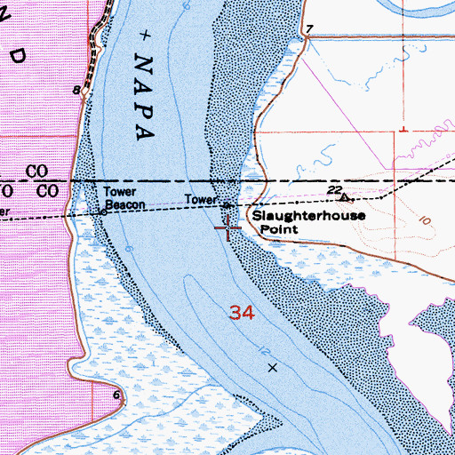 Topographic Map of Slaughterhouse Point, CA