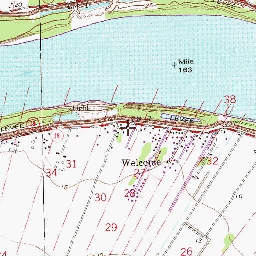 Topographic Map of North Vacherie Fire Department Welcome Station, LA