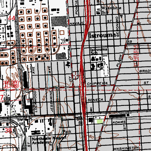 Topographic Map of Baton Rouge Fire Department Station 2, LA