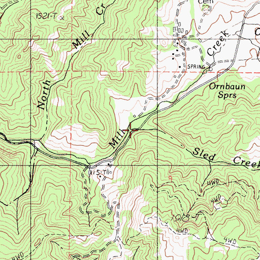 Topographic Map of Sled Creek, CA