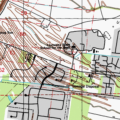 Topographic Map of Baton Rouge Fire Department Station 15, LA