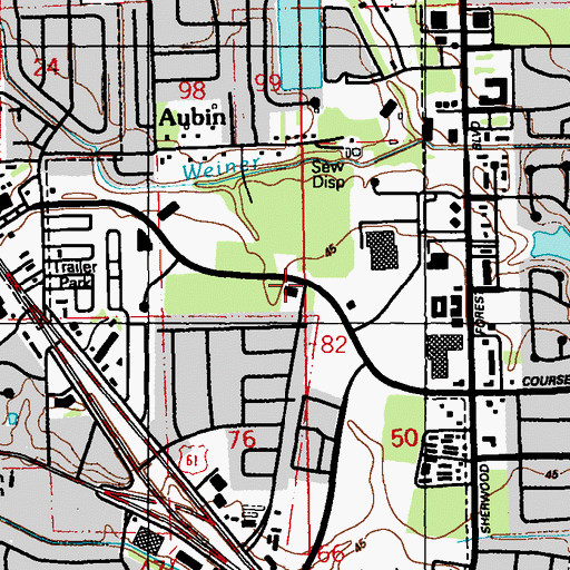 Topographic Map of Baton Rouge Fire Department Station 19, LA