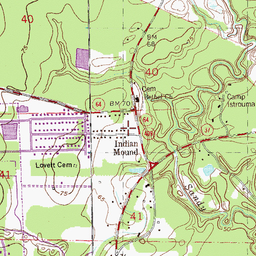 Topographic Map of Pride Volunteer Fire Department Station 11, LA