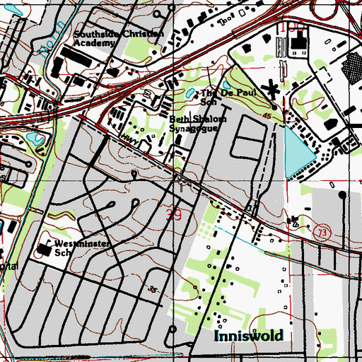 Topographic Map of Saint George Fire Department Station 62, LA