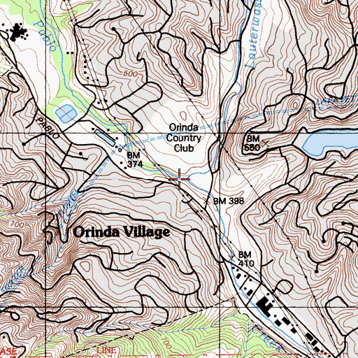 Topographic Map of Sleepy Hollow, CA