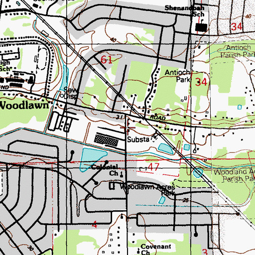 Topographic Map of Saint George Fire Department Station 63, LA