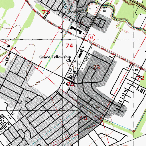 Topographic Map of Saint George Fire Department Station 65, LA