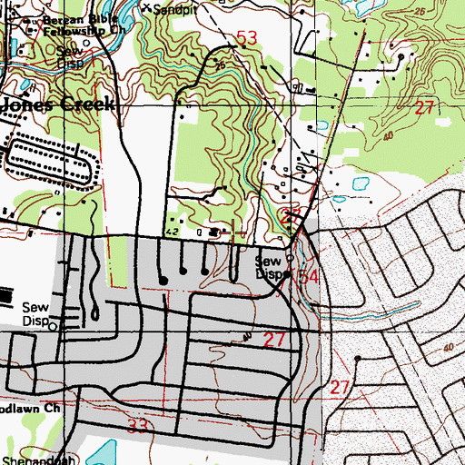 Topographic Map of Saint George Fire Department Station 66, LA