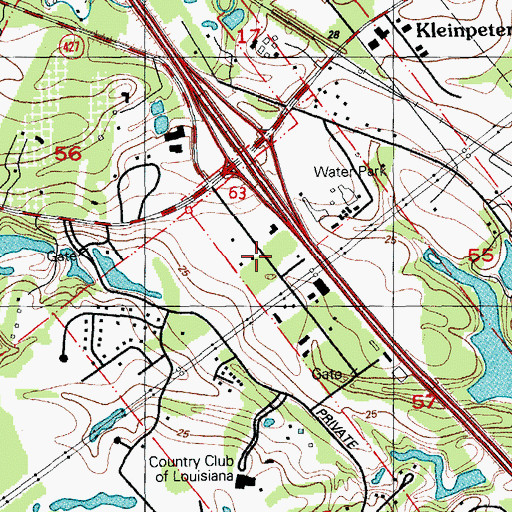 Topographic Map of Saint George Fire Department Station 68, LA