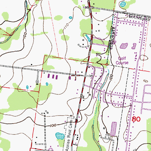 Topographic Map of Zachary Fire Rescue Station 82, LA