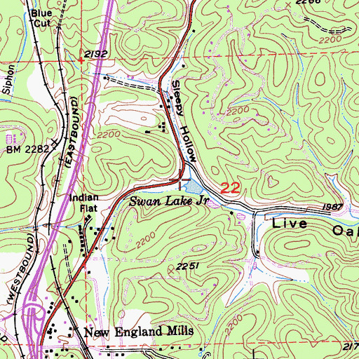 Topographic Map of Sleepy Hollow, CA