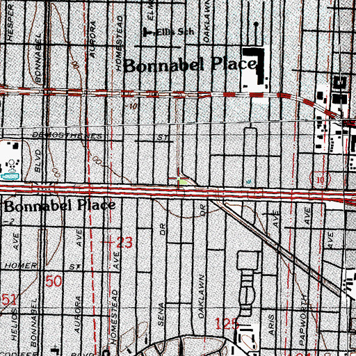 Topographic Map of Eastbank Consolidated Fire Department Station 15, LA