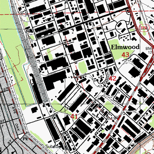 Topographic Map of Eastbank Consolidated Fire Department Station 19, LA