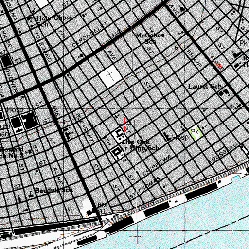 Topographic Map of New Orleans Fire Department Engine 1, LA